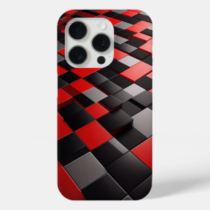 Étui bloc géométrique 3D moderne Rouge vibrant bri