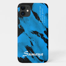Étui Brushy Black & Blue pour iPhone 11 | Personna