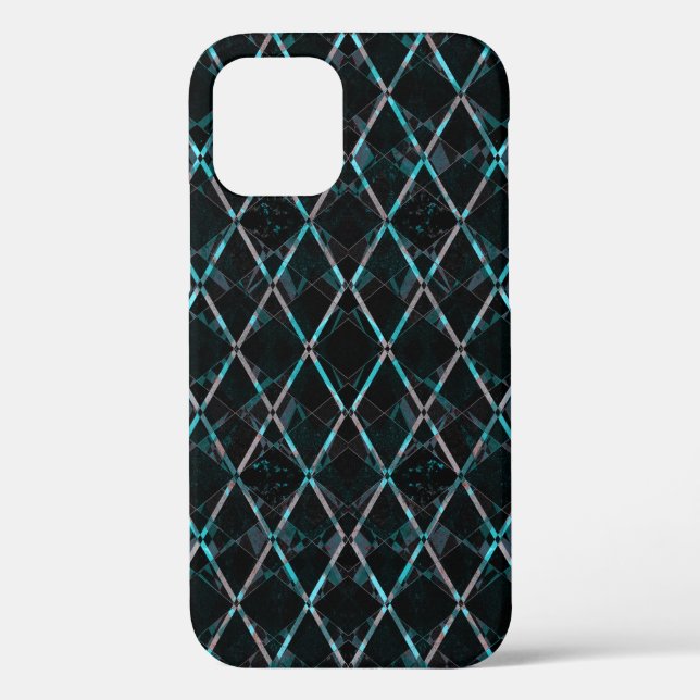 Étui Case-Mate iPhone à motif diamant texturé bleu (Verso)