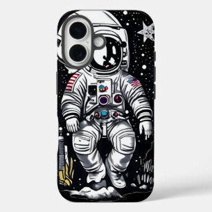 Étui Case-Mate Linogravure Astronaute Espace Rétro