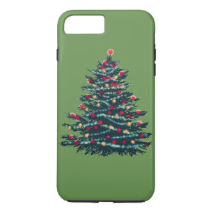 Étui de fond vert d'arbre de fêtes