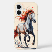 Étui de téléphone à aquarelle Cheval Esprit Fougue