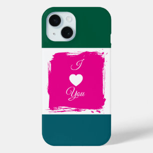 Étui de téléphone à bloc de couleur « Je t'aime »