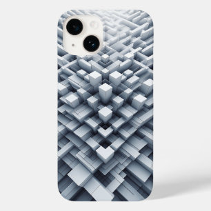 Étui de téléphone à bloc géométrique blanc 3D Abst