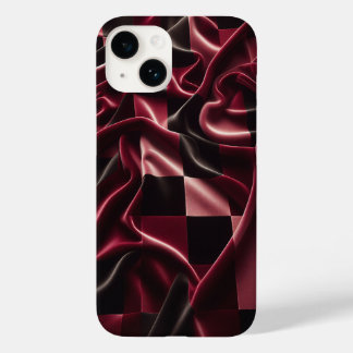 Étui de téléphone à carreaux en velours rouge et n
