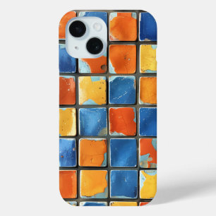 Étui de téléphone à carreaux mosaïques rétro vibra