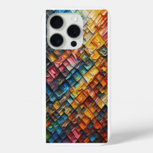 Étui de téléphone à carrés de peinture à l'huile c