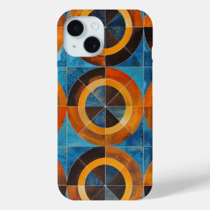 Étui de téléphone à cercles géométriques rétro gra