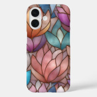 Étui de téléphone à effet de vitrail Mosaïque flor