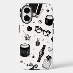 Étui de téléphone à esthétique noir et blanc