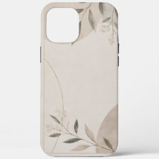 Étui de téléphone à feuilles botaniques beige mini