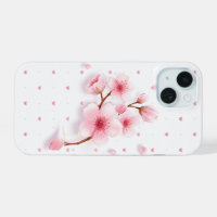 Étui de téléphone à fleurs de cerisier rose.