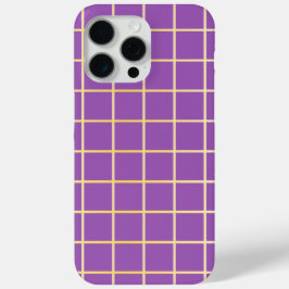 Étui de téléphone à grille violette et or | Housse