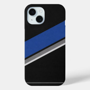 Étui de téléphone à motif abstrait bleu noir et bl