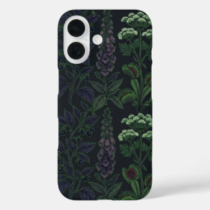 Étui de téléphone à motif botanique sombre de plan