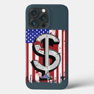 Étui de téléphone à motif de dollar inspiré des Ét
