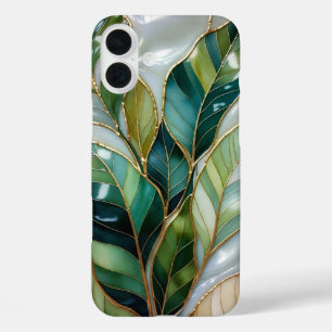 Étui de téléphone à motif de feuille de style vitr