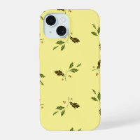 Étui de téléphone à motif de glands et de feuilles