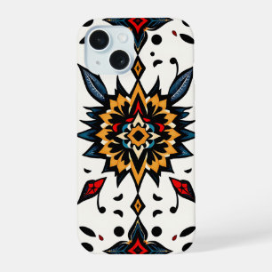 Étui de téléphone à motif d'étoile de l'art folklo