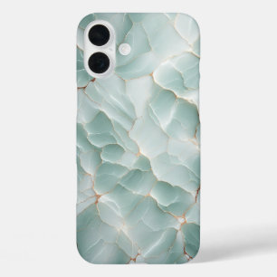 Étui de téléphone à motif marbré vert menthe éléga