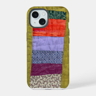Étui de téléphone à motif patchwork moderne décalé