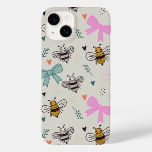 Étui de téléphone Abeilles occupées et Rubans