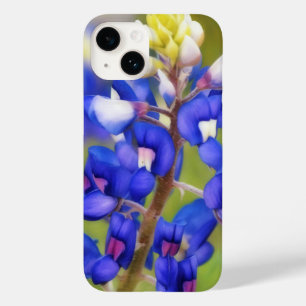 Étui de téléphone avec art de fleur de lupin bleu