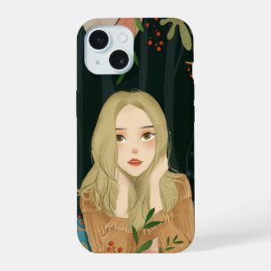 Étui de téléphone avec illustration de fille magni