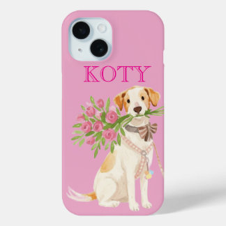 Étui de téléphone avec nom de chien personnalisé