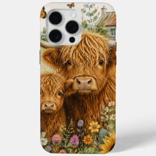 Étui de téléphone avec vaches des Highlands mignon