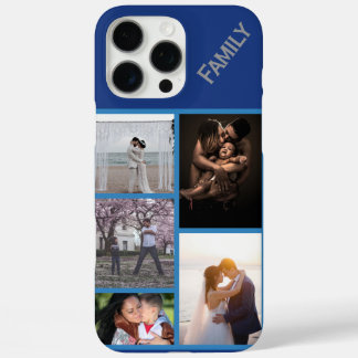 Étui de téléphone bleu marine avec photos personna