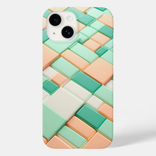 Étui de téléphone en bloc géométrique pastel moder