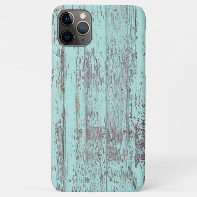 étui de téléphone en bois aqua (Dos)