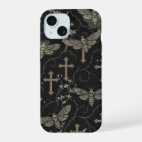 Étui de téléphone en damas gothique papillon de nu