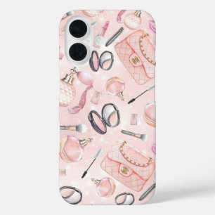 Étui de téléphone en maquillage glamour rose vif