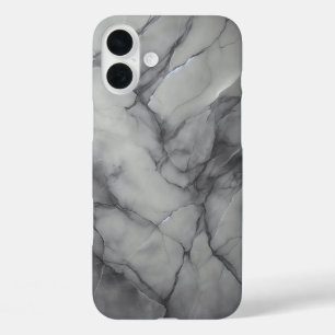 Étui de téléphone en marbre gris foncé de luxe - F