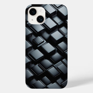 Étui de téléphone en métal noir luxueux 3D - Foncé