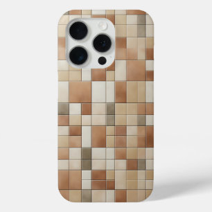 Étui de téléphone en mosaïque de tons terreux mode
