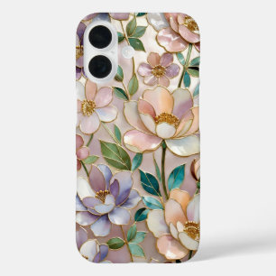 Étui de téléphone en verre teinté floral Botanique