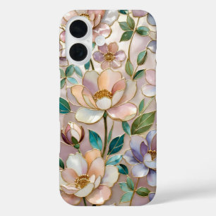 Étui de téléphone en verre teinté floral Botanique