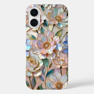 Étui de téléphone en verre teinté floral Pastel