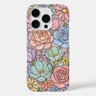 Étui de téléphone en verre teinté pastel floral