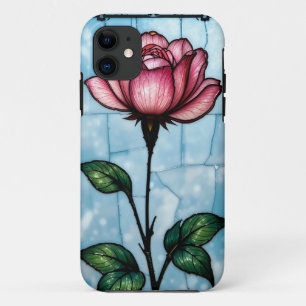 Étui de téléphone en verre teinté Rose Rose pour u