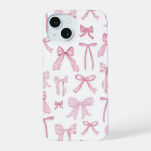 Étui de téléphone esthétique à nœuds roses mignon