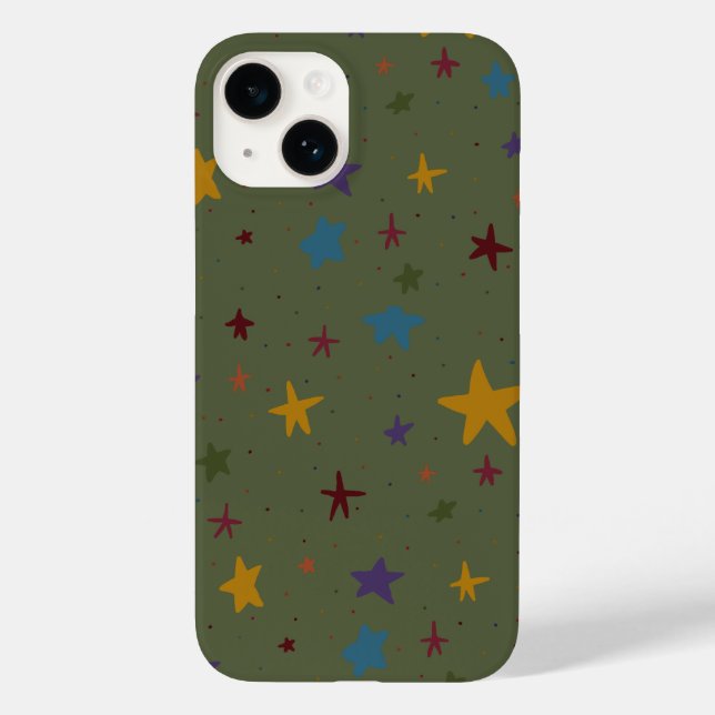 Étui de téléphone étoile coloré vert (Verso)