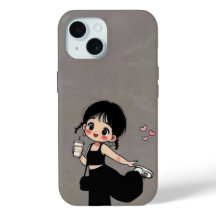 Étui de téléphone Fille de dessin animé mignonne