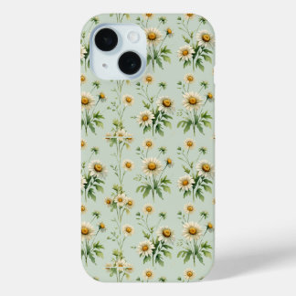 Étui de téléphone Fleur de marguerite verte sauge