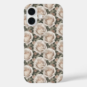 Étui de téléphone Fleurs Roses Blanches Vintage