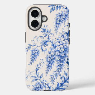 Étui de téléphone floral à glycine bleue