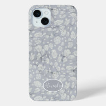 Étui de téléphone floral bleu poussiéreux apaisant